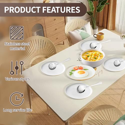 4 PCS Serving Spoon Set, Stainless Steel Serving Spoons Large, Serving Spoons Set with a 3-Wire Clip, Long Handle Table Spoons for Serving Kitchen Cooking Restaurant Banquet - Image 4