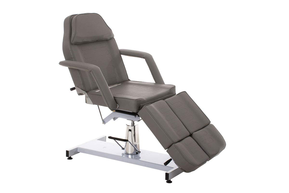 DELUKE Kosmetikliege Passau hydraulisch - 86x185x185cm, Kunstleder, Grau | Massageliege Tattooliege