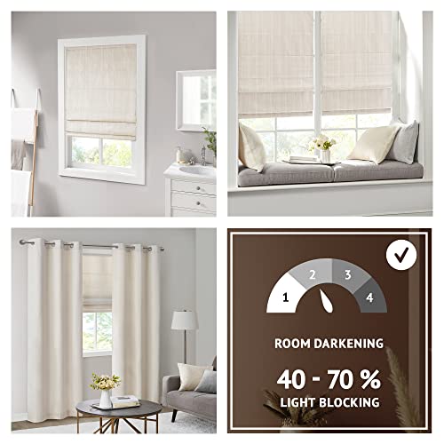 Madison Park Galen Cordless Roman Shades-Fabric Privacy Single Panel Darkening,Energy Efficient,Thermal Insulated Window Blind Treatment,for Bedroom,Living Room Decor,31"x64" - Image 2
