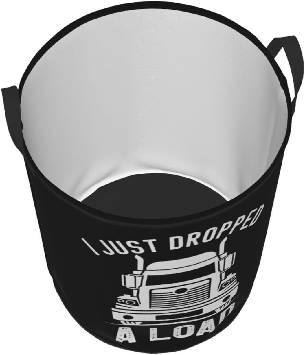 I Drop Big Loads Big Rig Semi Trailer Truck Driver Laundry basket dirty clothes storage basket with handles Medium