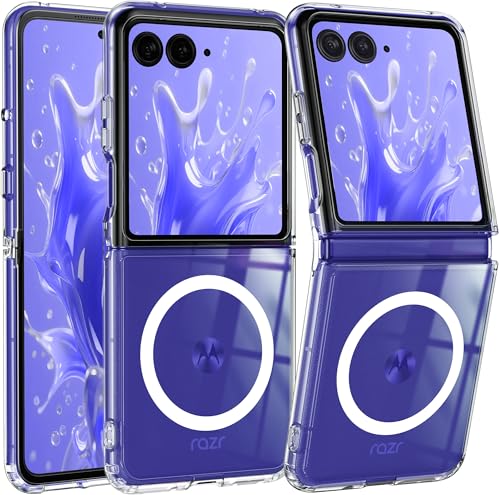 Image of FNTCASE for Motorola Razr-Ultra-2025 /2026 Magnetic Case: Lightweight Military Grade Drop Protection Anti Yellowing Cell Phone Cover Flexible Durable Rugged Shockproof TPU Crystal (Clear)