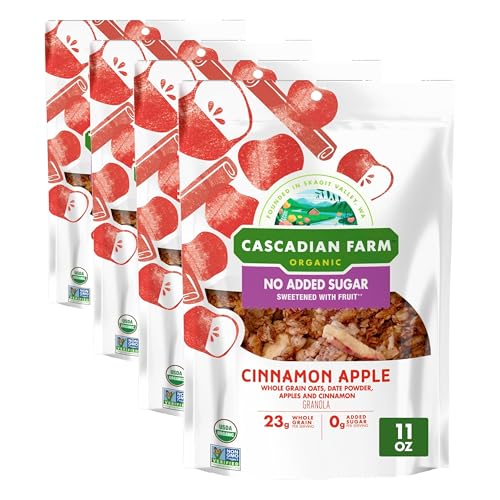 Image of Cascadian Farm, Granola Cinnamon Apple No Added Sugar, 11 Ounce (Pack of 4)