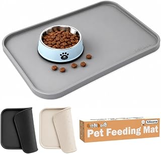 Napfunterlage Hund,1,2 cm Hoherverstärkter Rand,55x38 cm,Grau