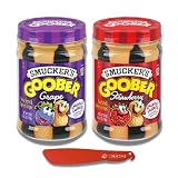 Peanut Butter and Jelly Bundle Includes Two (2) 18 oz Smuckers Goober Strawberry and Grape Peanut Bu