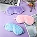 Plush Eye Mask 3 Pcs Sleeping Blindfold - Comfortable Soft Furry Eye Cover for Sleepover Gift Birthday Party Favors (Pink, Purple, Sky Blue)