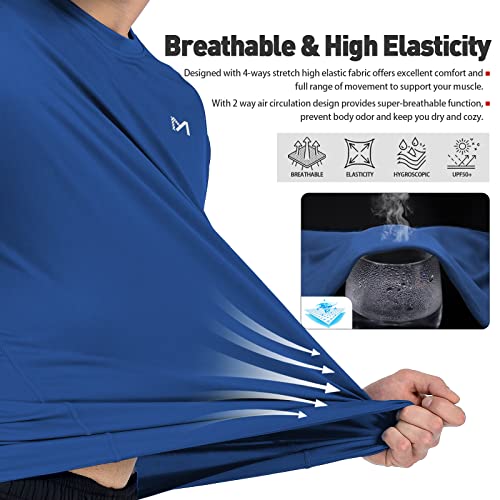 MEETYOO Men Swim Shirts,UPF 50+ Sun Protection Shirts for Men Rash Guard Shirt with Workout Athletic Shirt4