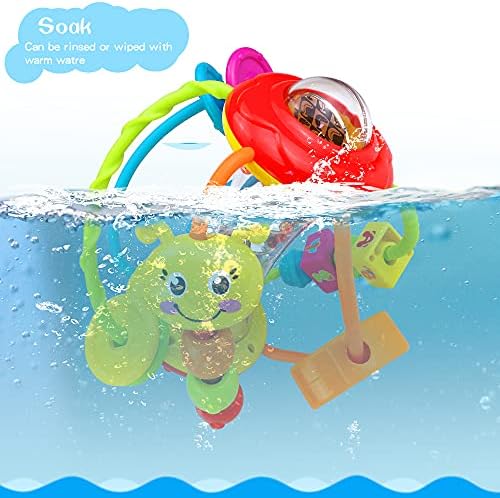 EastSun Baby Rattle Toys Set Activity Ball, Baby Sensory Toy and Gifts for 3 6 9 12 Months Old Boys Girls Newborns Toddlers Early Educational Learning Toy Shake Grab Spin Crawl
