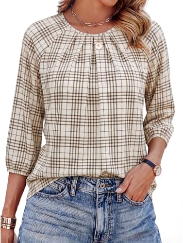 3/4 Length Sleeve Womens Tops Blouses for Women Dressy Casual