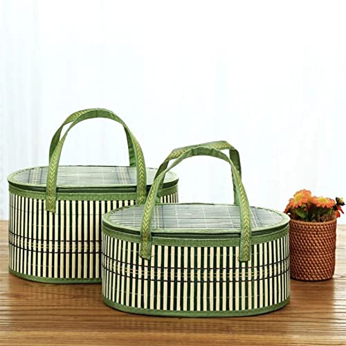 Panier d'achat en rotin et bambou pour provisions, pique-nique et rangement - 6