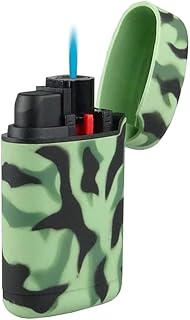 Easy Torch 8 - Mechero de Camuflaje en 2 Colores, Color Verde y Negro