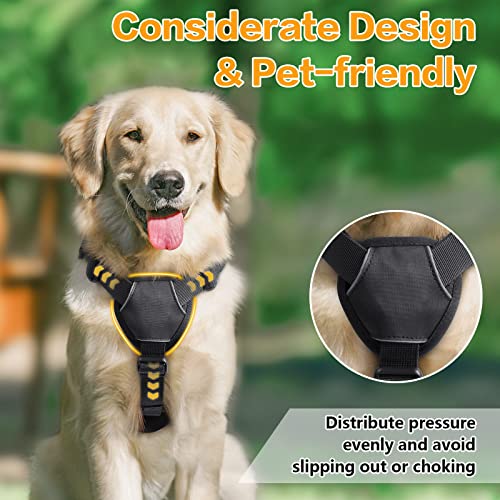 Rabbitgoo Escape Proof Dog Harness, Soft Padded Full Body Pet Harness, Reflective Adjustable No Pull Vest With Lift Handle And Lesh Clip For Large Dogs Walking Hiking Training, L, Black #TOP6