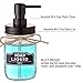 Elwiya Mason Jar Soap Dispenser with Black Plastic Pump and Lid - 16 Ounce Glass Mason Jar - Rust Proof - Rustic Bathroom Accessories &Kitchen Home Decor