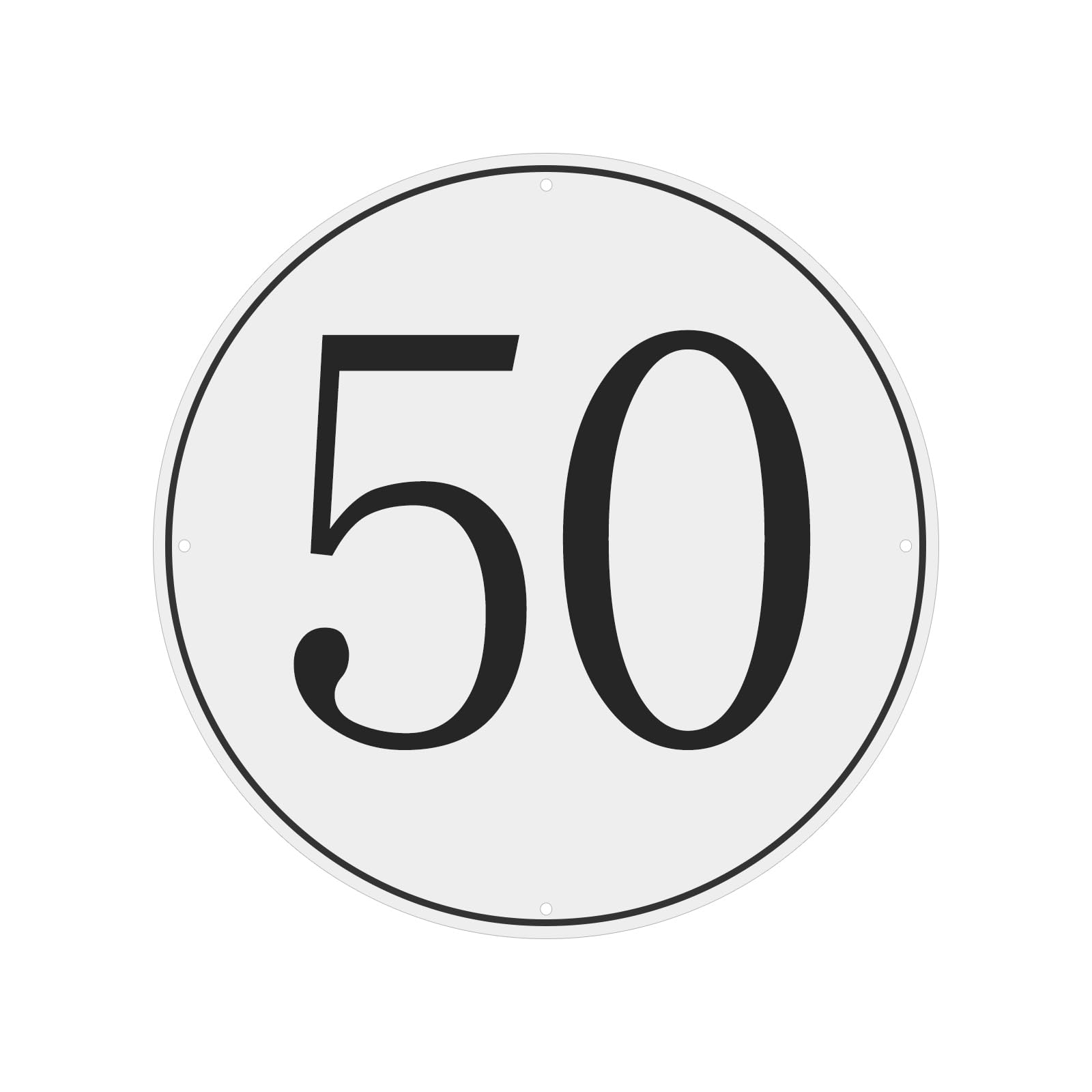 PATIKIL Large Metal Number Sign, 12" Diameter Aluminum Number 50 Sign Plate Area Marker Parking Weather-Resistant Signs for Indoor Outdoor Use