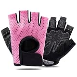 Guantes de gimnasia para hombres y mujeres entrenamiento deportivo Almohadillas de silicona transpirables con medio dedo...