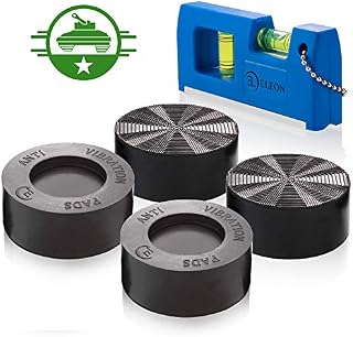 Anti Vibration Pads with Tank Tread Grip, 4 Pads + Level - Washer