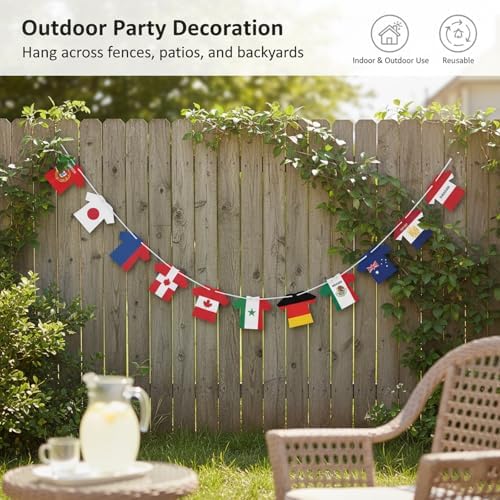 2026 World Cup Soccer Jersey Flag Bunting Banner 50 Pcs International Country String Flags Garland Merchandise for Sports Themed Parties Olympic Celebrations Decorations(Not among the top 48 teams） — view 4