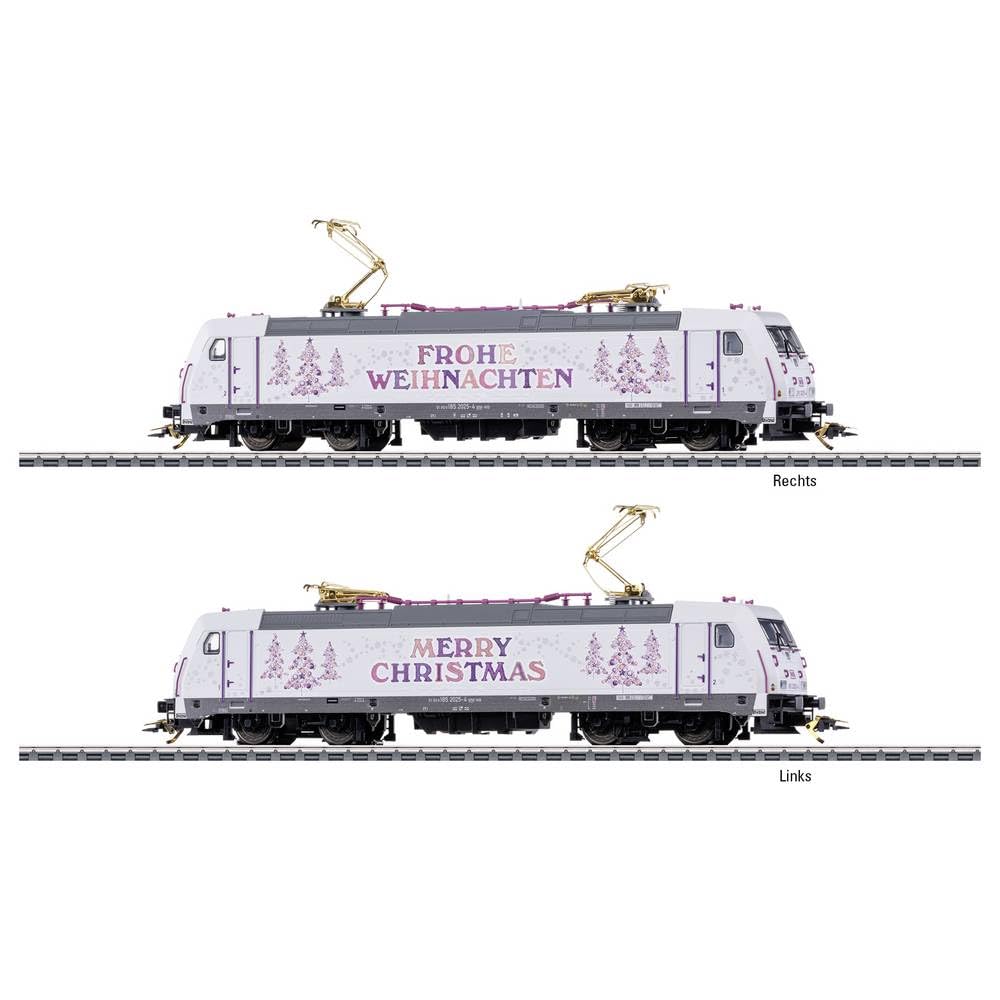 Märklin H0 - Weihnachtslokomotive BR 185.2 – mfx-Decoder – Spezialmotor - Kupplungsbügel mit 24-karätigem Gold vergoldet - Epoche VI
