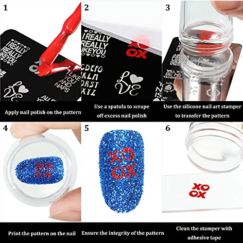 4 Pieces Nail Stamper Set Clear Silicone Stamping Jelly Nail Art Stamper Round Square Nail Stamp Tool Gel Nail Stamper Nail Transfer Stamp Nail Art Jelly Stamper With Cap Scraper For Diy Nail Decor #TOP4