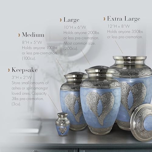 Image of Angel Blue Cremation Urns for Human Ashes Adult Male Urns for Ashes