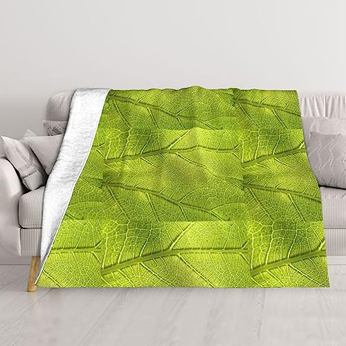 Couverture veines de feuilles vertes pour des soirées cocooning chaleureuses sur le canapé - 2