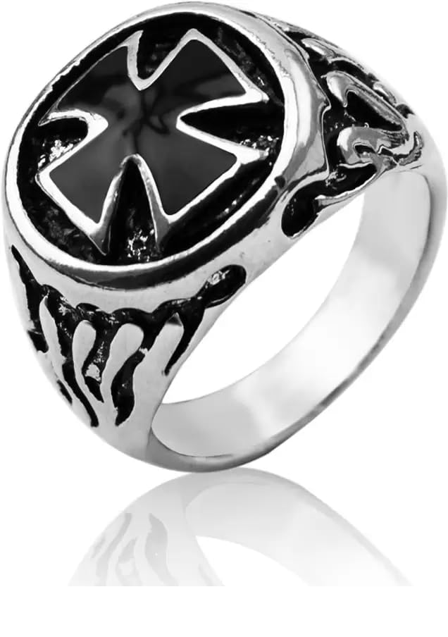 Myginie.in Rings For Men Cross Biker Ring Size 8 (B0CF2FG6RY) Amazon Price History, Amazon Price Tracker