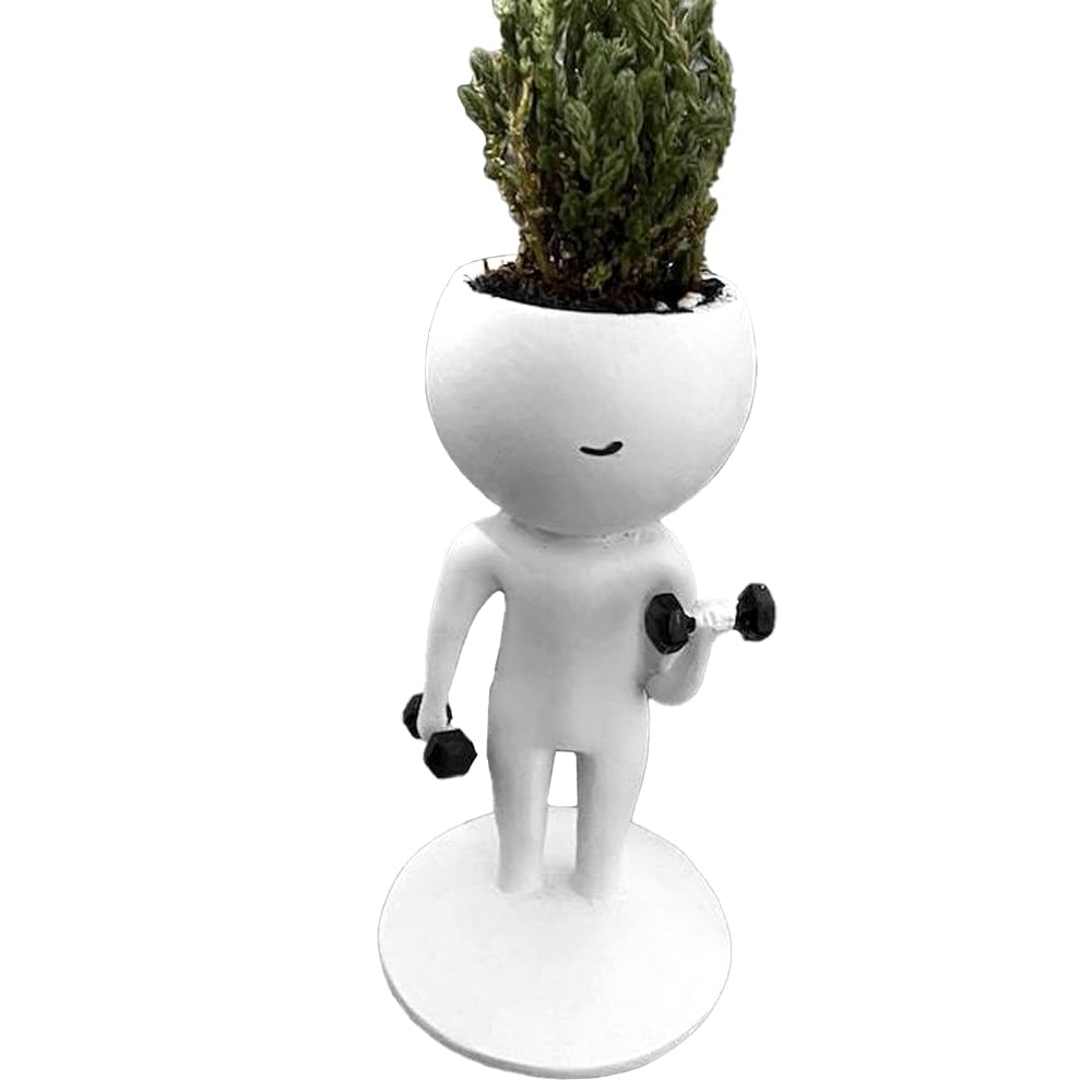 Sporting Man Pots De Plantes Grasses En Résine Avec Forme Humaine, Pots De Fleurs En Forme Humaine Pour Haltérophilie, Pots De Fleurs En Résine En