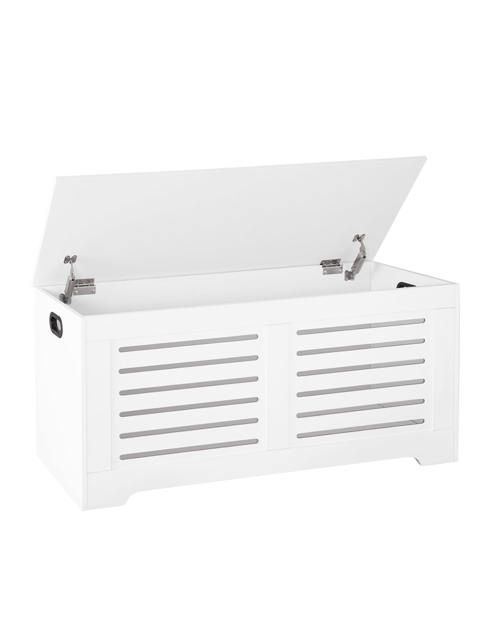 DINZI LVJ Storage Chest, 43.3” Wooden Toy Box with 2 Safety Hinges, Retro Entryway Shoe Storage Bench with Flip-Top, Sturdy Large Storage Trunk for