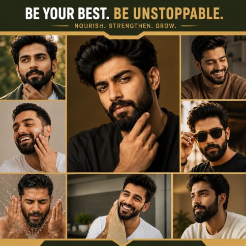 Image of Khadi Beard Growth Booster Oil with Coffee Beans, Almond & Biotin | Thicker, Stronger & Faster Growth | 50 ml