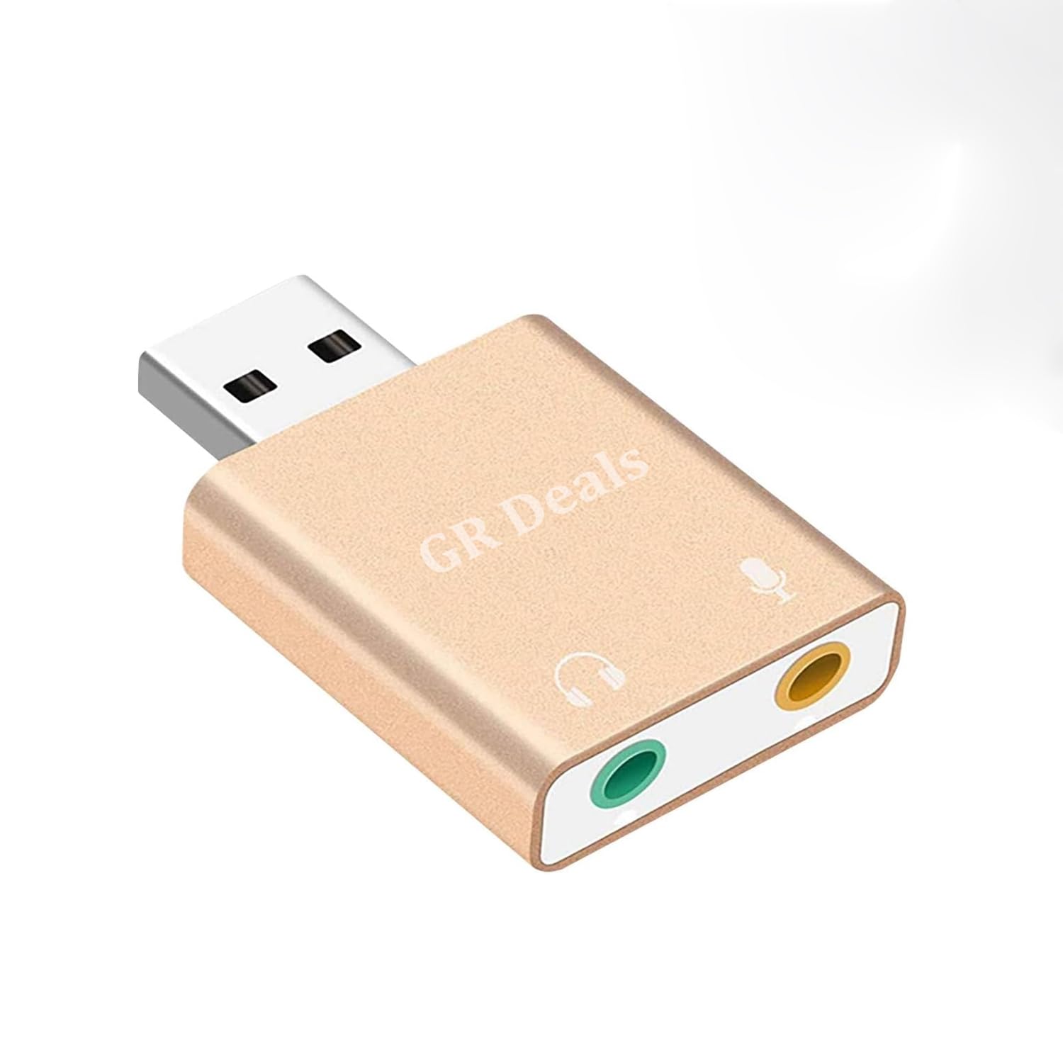 gr deals usb audio adapter usb to 3.5mm jack audio adapter, external usb2.0 stereo sound card 3.5mm headset and microphone jack for windows, mak, linux, laptop, pc .(multi color)