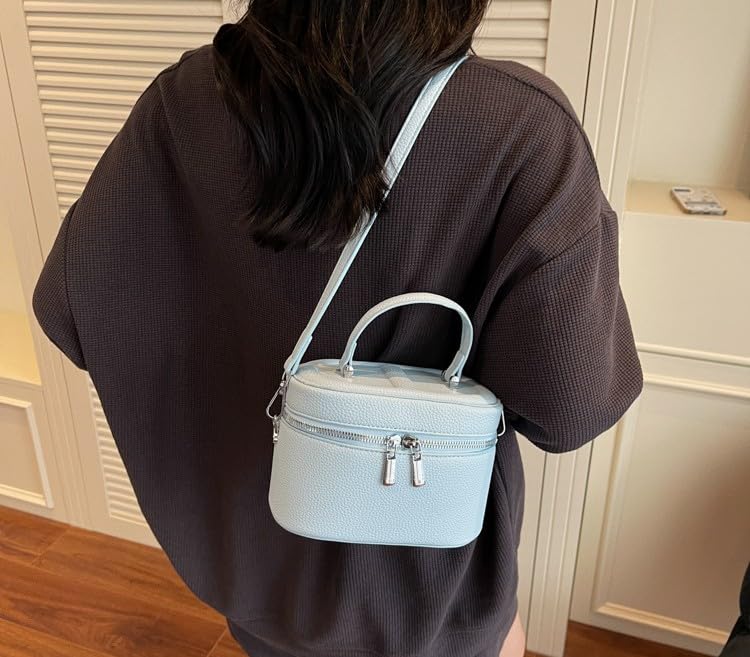 Small Top Handle Box Purse for Women Vegan Leather Crossbody Bag Cute Square Shoulder Bag Casual Handbag 20254