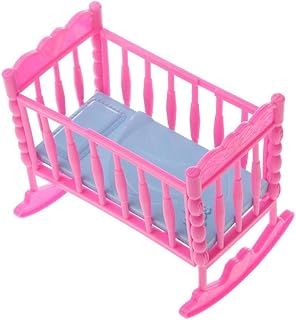DIVISTAR Juguete para cuna de bebé, color rosa para muñecas, dormitorio, muebles, accesorio de decoración
