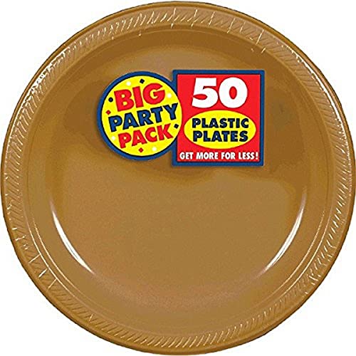 Big Party Pack 50 pratos de sobremesa de plástico, 50 peças, feitos de plástico, celebração, 17,8 cm da Amscan