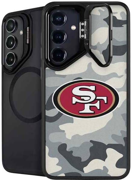 Skinit Kickstand Phone Case Compatible with Galaxy S24 Plus - Officially Licensed NFL San Francisco 49ers Camo Design