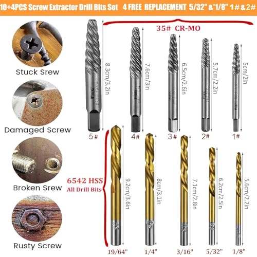 14-Piece Left Hand Drill Bit Set