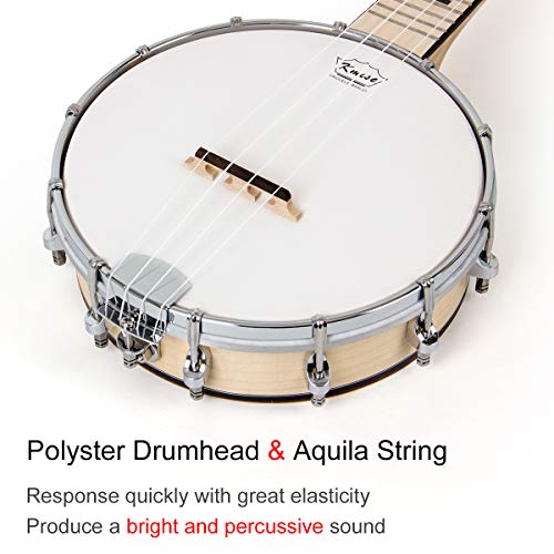 Kmise MI2702-KUS Banjolele,Banjo Ukulele Concert Size 23 Inch White Maple Neck Banjo Lele thumb #2