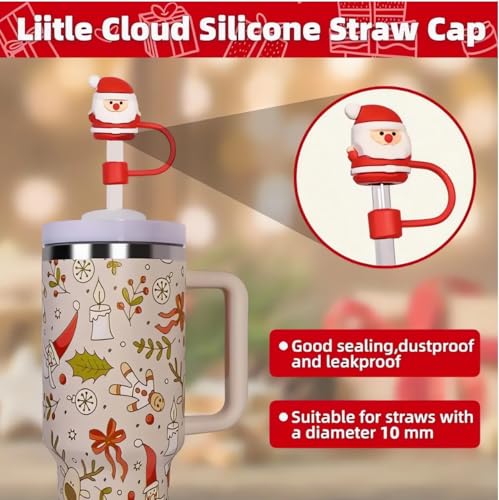 6 tapas navideñas para pitillos con diseño festivo miniatura 4