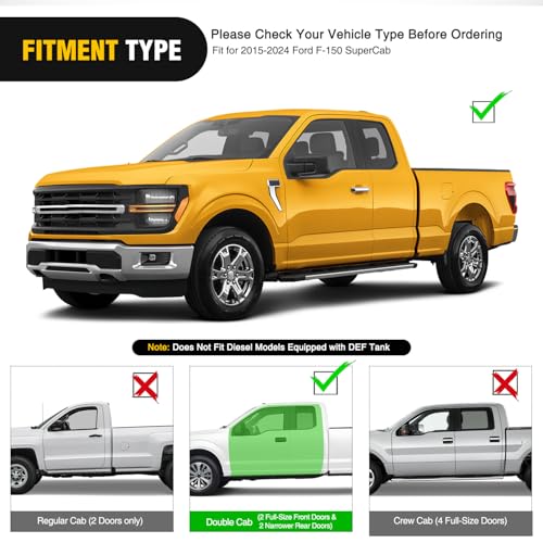 Estribos Nilight para Ford F150 2015-2026 Acero inoxidable miniatura 4