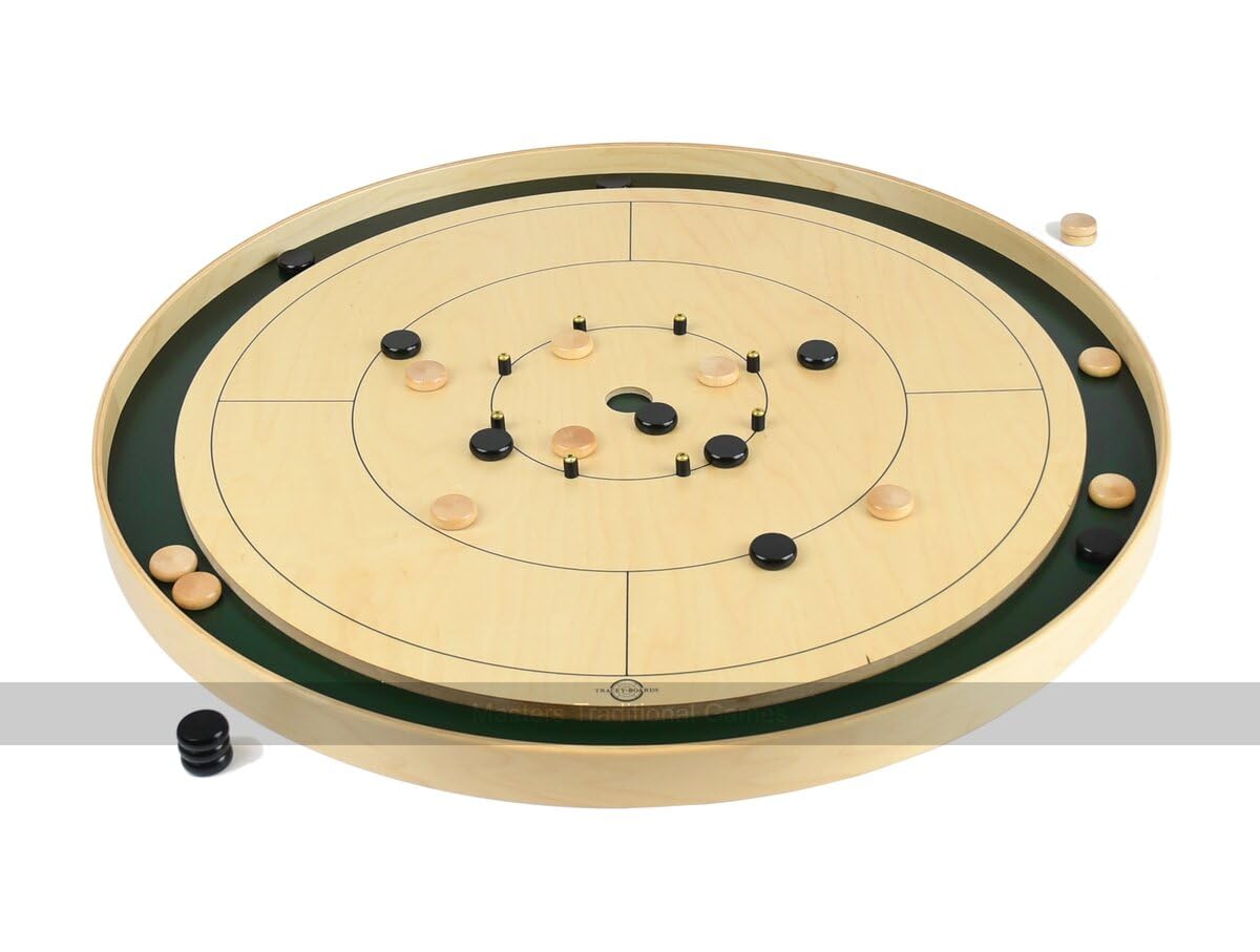 Tracey Tour Championship Crokinole Board (Masters Edition) | Official Size (31inches) - 26 Disks and Playing Wax Included - Fun tabletop Game - Disk-flicking Game