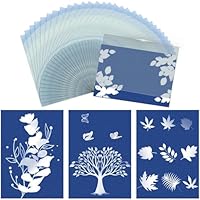 VZU 32 PCS Cyanotype Printing Paper 14.8×10.5cm, A6 Sun Art Drawing Cyanotype Printing Paper with Acrylic Panel, High Sensitive Kit for DIY Project Craft Adults