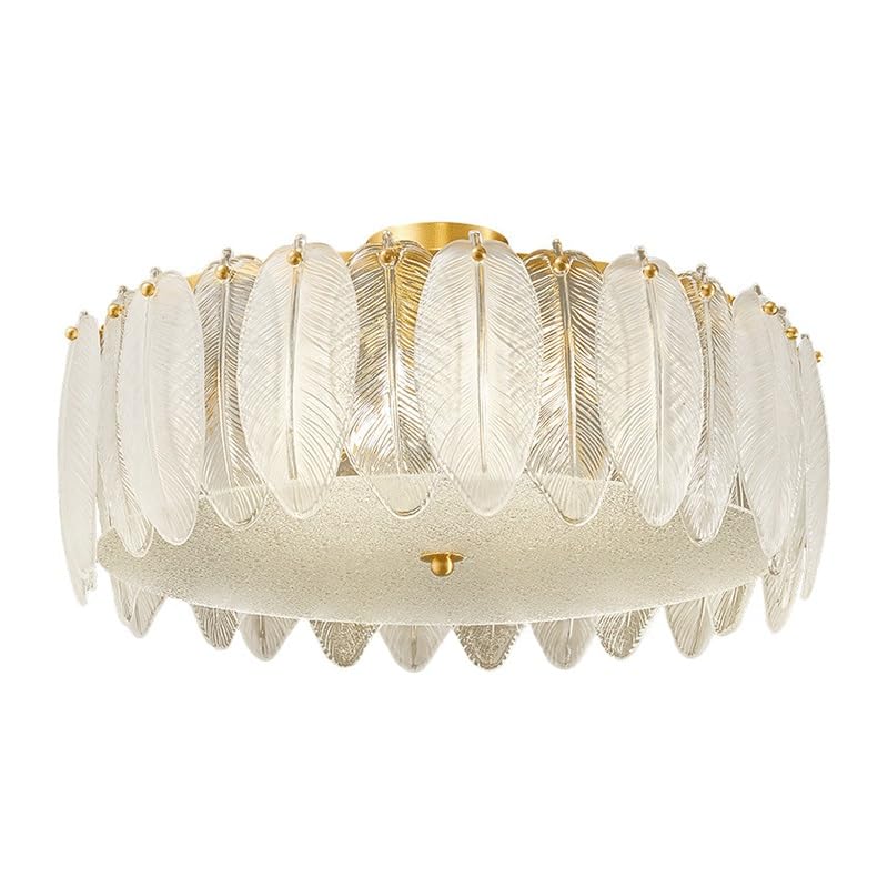 Plafonnier en verre cristal crème E27 dimmable pour chambre à coucher