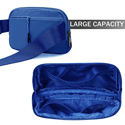 Bomvabe Bauchtasche für Damen Herren, Gürteltasche Mini Nylon mit Verstellbarem Riemen 81cm bis 130cm, Hüfttasche Leicht für Sport Outdoor Reise Running Wandern Radfahren, Bauchtasche Klein Blau