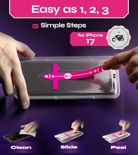 Image of Defenslim for iPhone 17 Screen Protector (2Pack), Easy Auto-Align Install Kit, 6.3 inch Tempered Glass, 9H Hardness, Ultra HD Clear, Case Friendly, EasyShield
