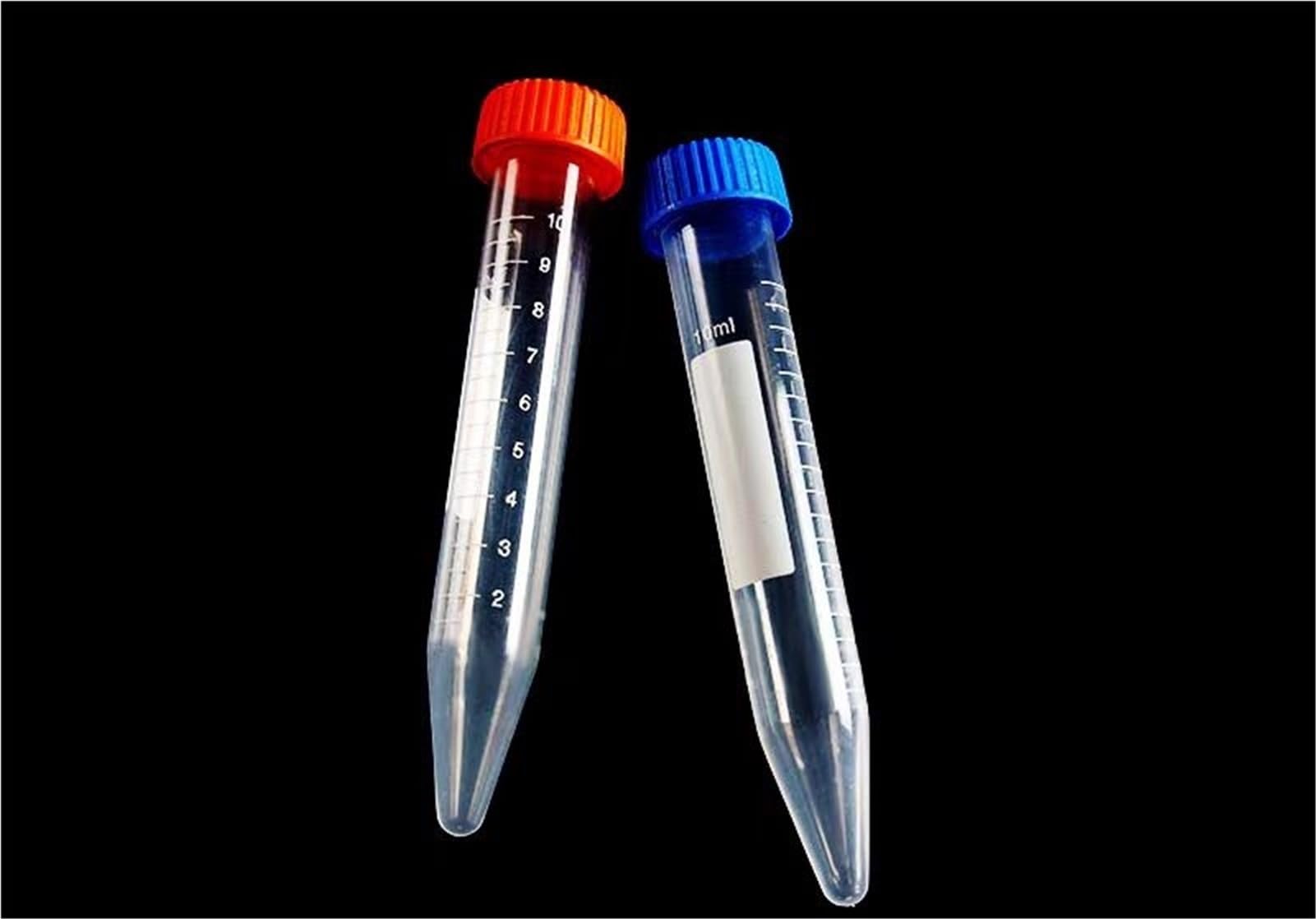 100 unids/Pack 10mL Tubo centrífugo de plástico en Forma de Bala Tubo de ensayo de Laboratorio centrífugo