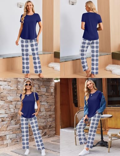 Ekouaer 3 Piece Maternity Nursing Pajamas Set Short Sleeve Breastfeeding Pjs - image 5