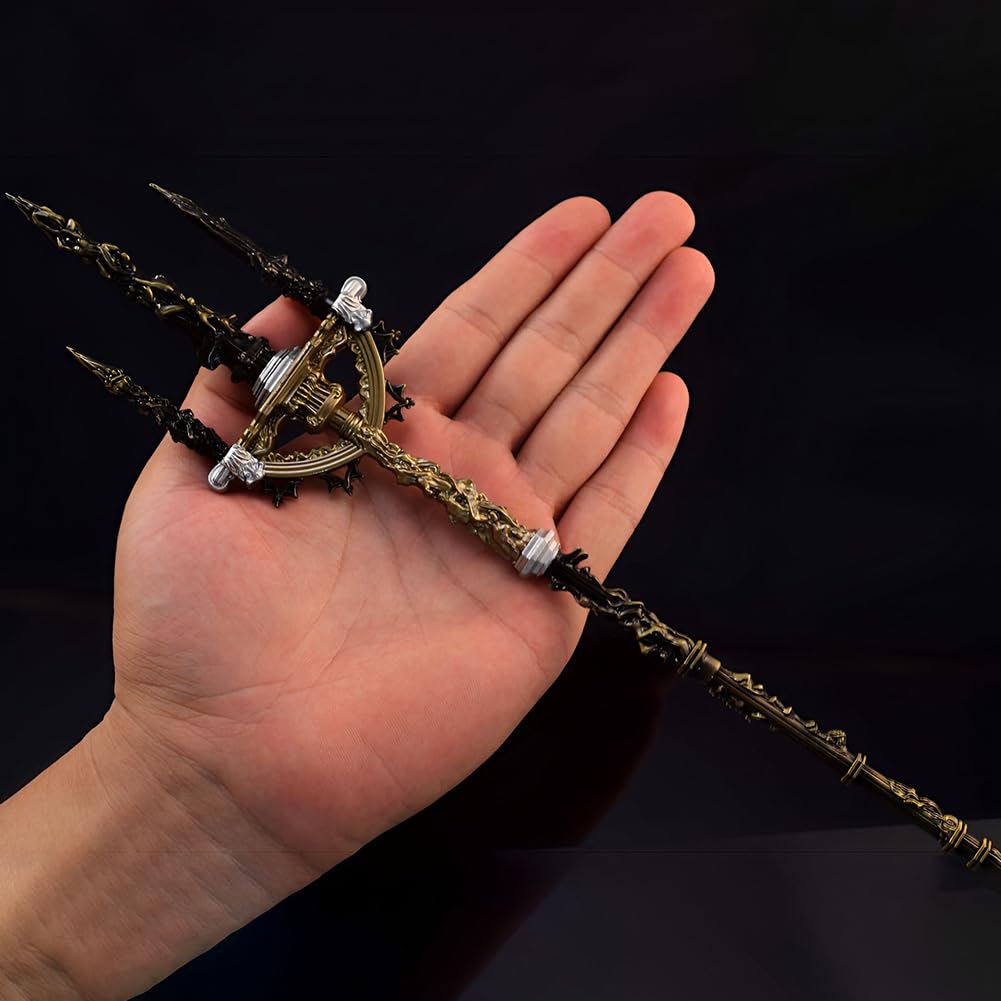 Huadafun Juego Lanza sagrada de Elden Mohgwyn de 30 cm/11,8 pulgadas de metal marcial con soporte de exhibición caja de regalo colección de accesorios de cosplay adornos de escritorio