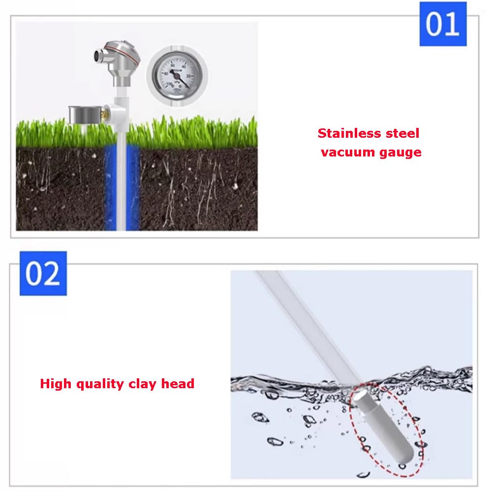 Sensor de Tensiómetro de Vacío de Humedad del Suelo, Detección de Humedad del Suelo para Cultivo de Flores, Guía de Monitoreo de Riego de Tierras(30cm)
