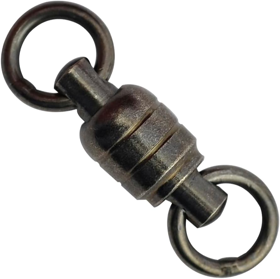 AFW Stainless Steel Ball Bearing Swivels with Double Welded Rings - Patented Bullet Shape, Gun Metal Finish, Up to 890 lb Test, Dual Rotation Fishing Swivels, Fishing Tackle, Fishing Swivels & Snaps