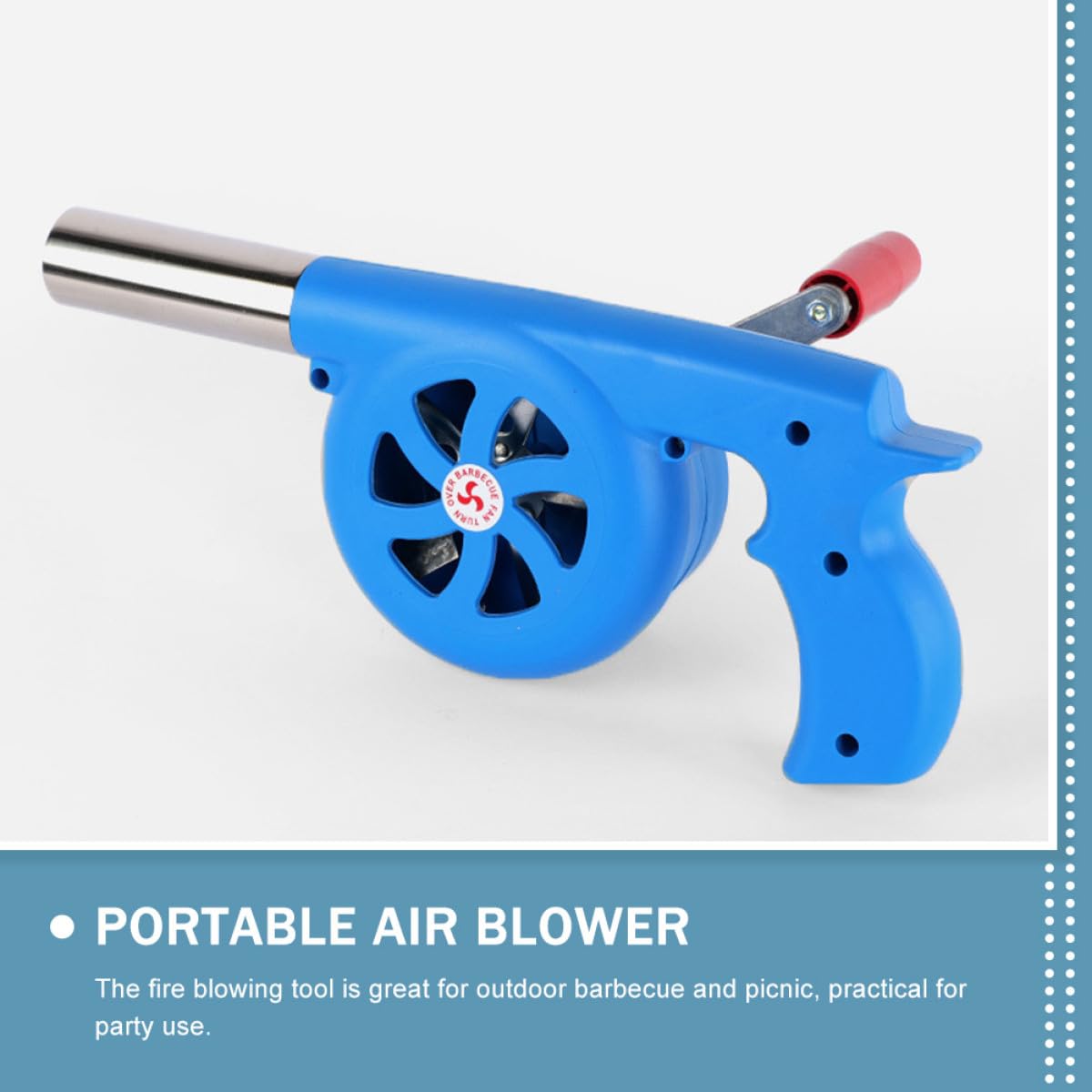 ABOOFAN Soplador Manual Herramienta Ligera y Fácil de Transportar Manivela para Barbacoa Material ABS para Acampadas y Picnics al Aire Libre