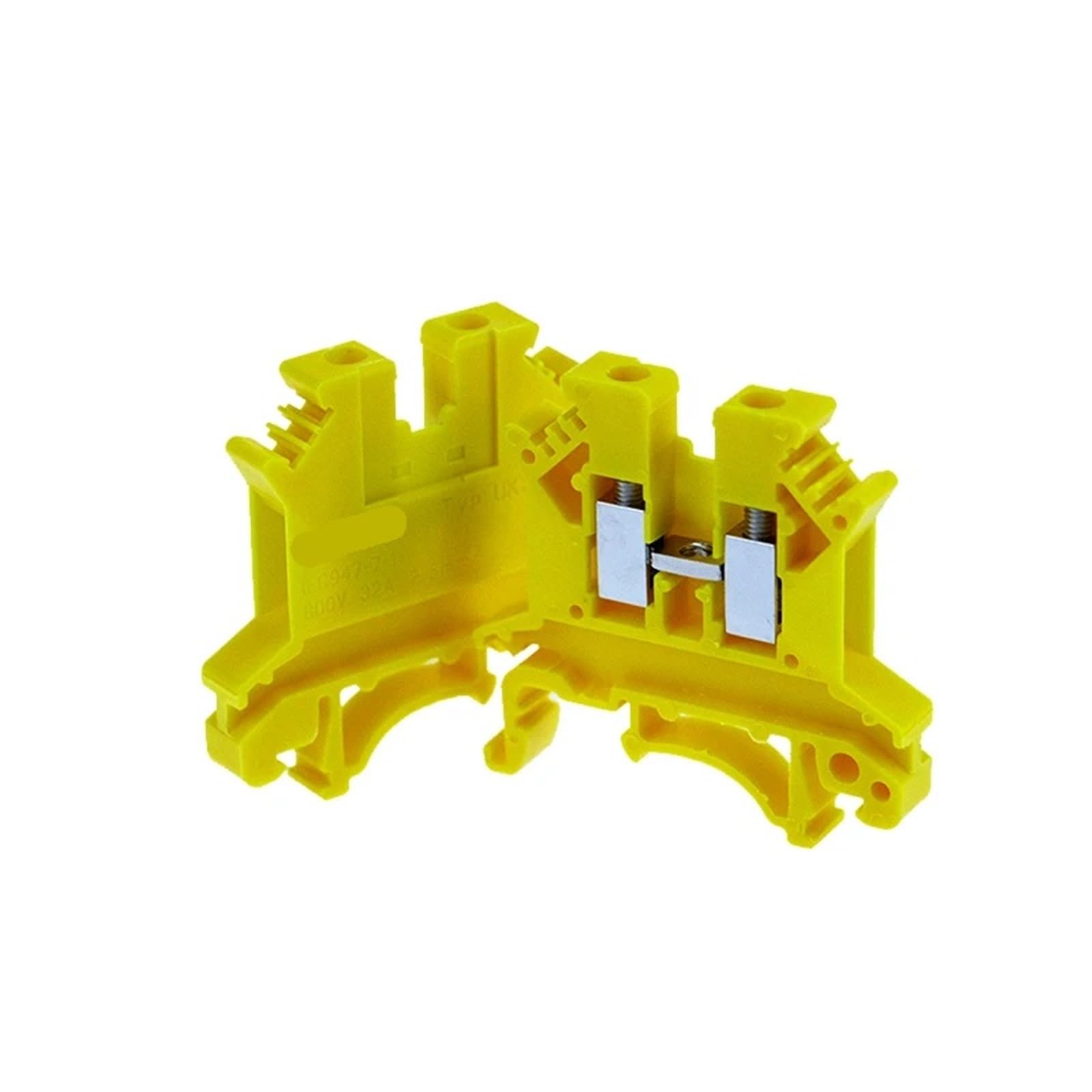 Borne de rail DIN UK-2.5B, 100 pièces, type à vis universel, 17,5 A, 690 V, IEC60947-7-1, connecteur de câblage UK2.5B(Yellow)