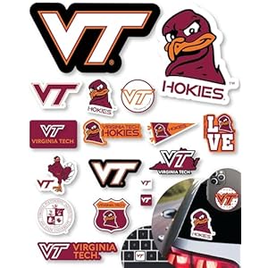 Calcomanías Virginia Tech para regalo, automóvil, botella de agua, laptop y teléfono para fanáticos del fútbol VT y graduados universitarios (Virginia Tech Hokies)